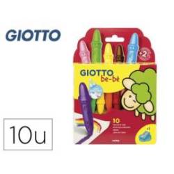 Lapices cera Giotto be-be 10 unidades colores surtidos y sacapuntas