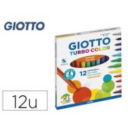Rotulador Giotto Turbo punta media lavable caja de 12 rotuladores