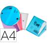 CARPETA MARCA LIDERPAPEL DOSSIER BROCHE POLIPROPILENO DIN A4 PACK DE 4 COLORES SURTIDOS