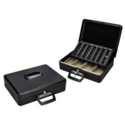 Caja caudales Q-Connect 14,5" 370x290x110 mm color negro con bandeja portamonedas y para billetes
