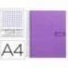 Bloc Liderpapel Din A4 crafy cuadrícula 4mm tapa forrada 90 gr color morado