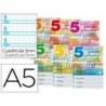 Libreta marca liderpapel pautaguia tapa cartoncillo 32 hojas din a5 70 g cuadriculado pautado 5 mm con margen