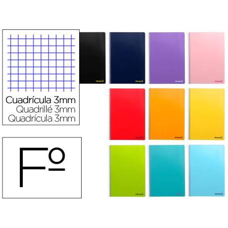 Cuaderno espiral marca Liderpapel folio smart Tapa blanda 80h 60gr cuadro 3mm con margen Colores surtidos (no se puede elegir)