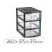 CAJONERA PLASTIFORTE EBRO 3 CAJONES NEGRO 260X375X375 MM