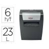 DESTRUCTORA DE DOCUMENTOS MARCA REXEL MOMENTUM X406 P4 CAPACIDAD DE CORTE 6 HOJAS DESTRUYE GRAPAS Y CLIPS