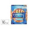 TAMPON MARCA TAMPAX PEARL COMPAK SUPER PLUS CAJA DE 16 UNIDADES