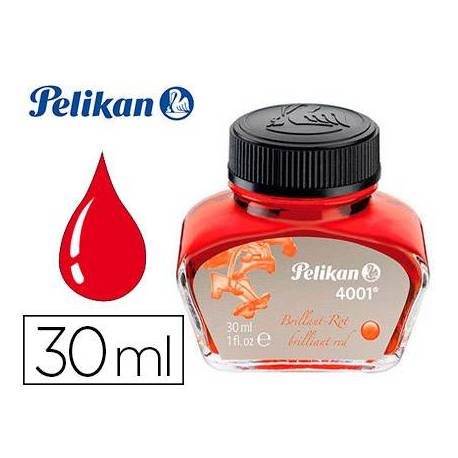 TINTA ESTILOGRAFICA PELIKAN 4001 COLOR ROJO BRILLANTE BOTE 30 ML