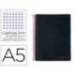 CUADERNO ESPIRAL LIDERPAPEL A5 MICRO WONDER TAPA PLASTICO 120H 90G CUADRO 5MM 5 BANDAS 6 TALADROS COLOR NEGRO