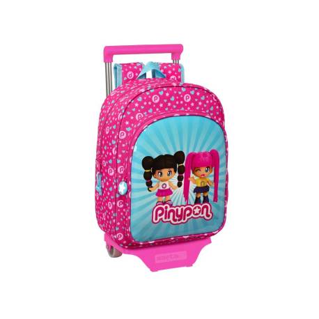 MOCHILA ESCOLAR SAFTA CON CARRO PIN Y PON 340X260X110 MM POLIESTER