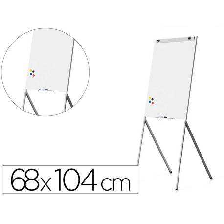 PIZARRA BLANCA MARCA ROCADA PARA CONFERENCIAS LACADA MAGNETICA METALICA CON BRAZO EXTENSIBLE LATERAL PARA 2 HOJAS 68X104 CM