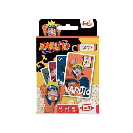 BARAJA DE CARTAS MARCA SHUFFLE INFANTIL NARUTO 3+1