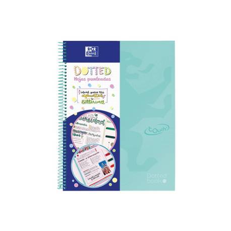 CUADERNO ESPIRAL MARCA OXFORD EUROPEANBOOK 0 SCHOOL TOUCH TAPA EXTRADURA DIN A4+ 80 HOJAS PUNTOS COLORES SURTIDOS