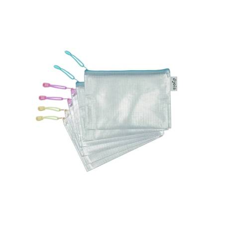 BOLSA MULTIUSOS MARCA TARIFOLD ZIPPER CON CREMALLERA DIN A5 PACK DE 6 UNIDADES COLORES PASTEL SURTIDOS