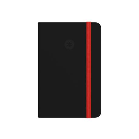 CUADERNO CON GOMILLA ANTARTIK NOTES TAPA BLANDA DIN A6 CUADRICULA NEGRO Y ROJO 100 HOJAS 80 GR FSC