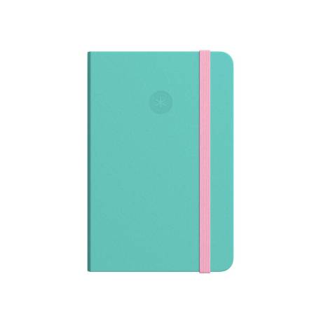 CUADERNO CON GOMILLA ANTARTIK NOTES TAPA DURA DIN A6 HOJAS CUADRICULA ROSA Y TURQUESA 100 HOJAS 80 GR FSC