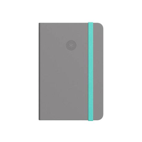 CUADERNO CON GOMILLA ANTARTIK NOTES TAPA DURA DIN A4 HOJAS CUADRICULA GRIS Y TURQUESA 100 HOJAS 80 GR FSC