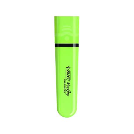 ROTULADOR BIC FLAT FLUORESCENTE COLOR VERDE NEON CAJA DE 12 UNIDADES