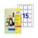 ETIQUETA COLGANTE AVERY COLOR BLANCA 50X50 MM IMPRIMIBLE DOBLE CARA CARTON 220 GR PACK DE 150 UNIDADES