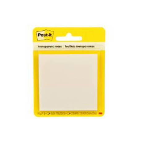 BLOC DE NOTAS ADHESIVAS QUITA Y PON MARCA POST-IT 600 TRANSPARENTE 73X73 MM CON 36 HOJAS