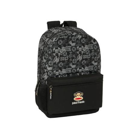 MOCHILA ESCOLAR SAFTA ADAPTABLE A CARRO PAUL FRANK 140X330X460 MM POLIESTER