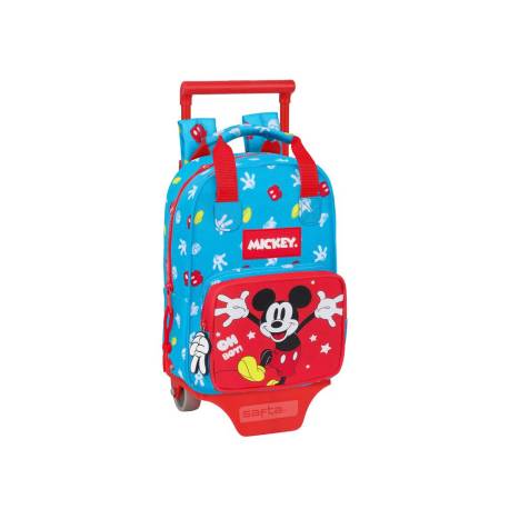 MOCHILA ESCOLAR SAFTA CON CARRO MICKEY MOUSE FANTASTIC 80X200X280 MM POLIESTER