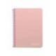 Cuaderno espiral Liderpapel Witty Tamaño cuarto Tapa dura 80 hojas Cuadricula 4 mm 75 g/m2 Con margen en color Rosa