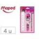 MINI SET PAPELERIA MARCA MAPED BARBIE 4 PIEZAS