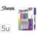 ROTULADOR MARCA SHARPIE PERMANENTE FINO GLAM POP BLISTER DE 5 UNIDADES COLORES SURTIDOS