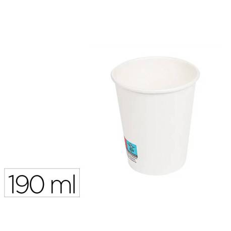 VASO DE PAPEL BLANCO MARCA BUNZL RECICLABLE PEFC 190 ML APTO BEBIDAS FRIAS Y CALIENTES PAQUETE DE 50 UNIDADES