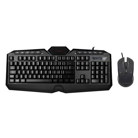 SET TECLADO Y RATON Q-CONNECT GAMING CON CABLE E ILUMINACION LED NEGRO