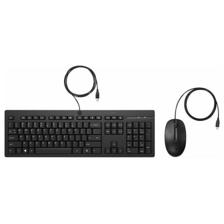 SET TECLADO + RATON MARCA HP COMBO 225 USB-A LONGITUD CABLE 180 CM COLOR NEGRO