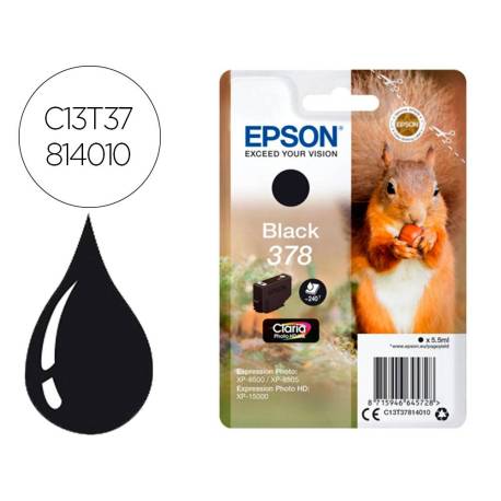 CARTUCHO INK-JET EPSON 378 COLOR NEGRO C13T37814010