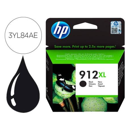 CARTUCHO INK-JET HP 912 XL COLOR NEGRO 3YL84AE