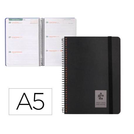 AGENDA ESCOLAR LIDERPAPEL AÑO 24 - 25 CURSO CLASSIC COLOR NEGRO 2 DÍAS PÁGINA A5