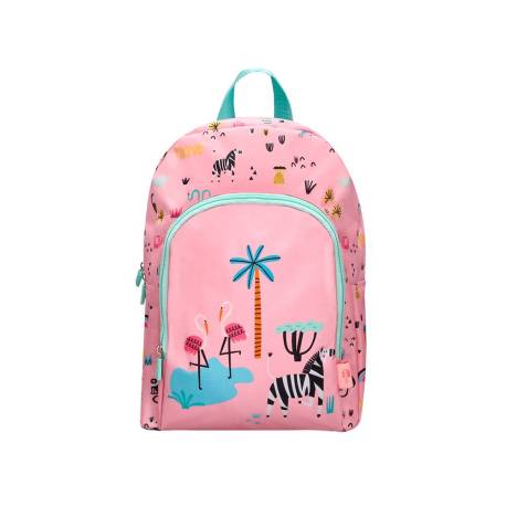 MOCHILA ESCOLAR LIDERPAPEL INFANTIL SAFARI DISEÑO CEBRA COLOR ROSA 330X100X250 MM