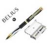 BOLIGRAFO BELIUS DUALITA CUERPO NEGRO BLANCO TINTA AZUL CAJA DE DISEÑO