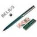 BOLIGRAFO BELIUS ROSE ALUMINIO VERDE OLIVA/ORO ROSA TINTA AZUL CAJA DE DISEÑO
