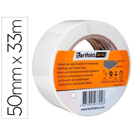 CINTA ADHESIVA TARIFOLD PARA MARCAJE Y SEÑALIZACION DE SUELO 33 MT X 50 MM BLANCO