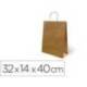 BOLSA KRAFT MARCA BASIKA NATURAL RECICLADO 90 GR ASA RETORCIDA TAMAÑO "L" 320X140X400 MM