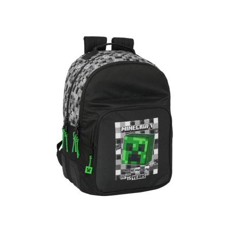 MOCHILA SAFTA DOBLE CON CANTONERAS ADAPTABLE A CARRO MINECRAFT 150X320X420 MM POLIESTER