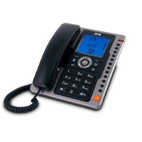 TELEFONO SPC SOBREMESA/MURAL PANTALLA 3,5" RETROILUMINADA CON RELLAMADA OPCION MUTE 7 MEMORIAS DIRECTAS NEGRO