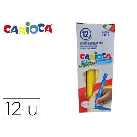 ROTULADOR CARIOCA JUMBO COLOR AMARILLO PUNTA GRUESA CAJA DE 12 UNIDADES