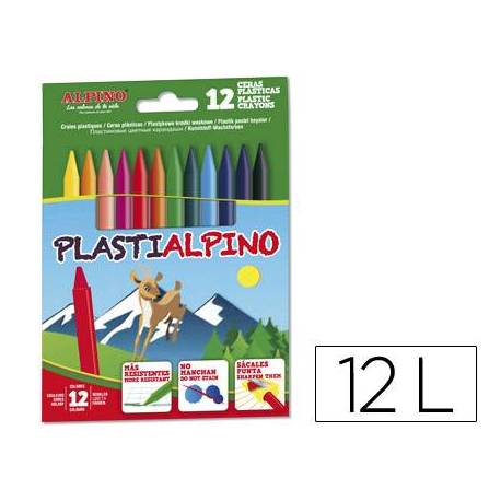 Lapices cera PlastiAlpino 12 unidades colores surtidos