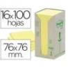 Bloc de notas adhesivas quita y pon recicladas en torre post-it 76 x 76 mm 16 blocs 654 reciclado