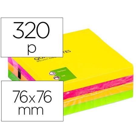 Cubo de notas adhesivas Q-Connect Neon