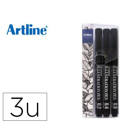 ROTULADOR ARTLINE CALIBRADO MICROMETRICO COLOR NEGRO ILLUSTRATION PEN BILLETERA EK-280W3ILN RESISTENTE AL