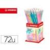 LAPICES DE GRAFITO CON GOMA MARCA STABILO SWANO MINA 2,2 MM DUREZA HB EXPOSITOR DE 72 UNIDADES COLORES PASTELES