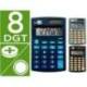 CALCULADORA MARCA LIDERPAPEL EXPOSITOR 16 UNIDADES COLORES BOLSILLO XF08 8 DIGITOS SOLAR Y PILAS 98X62X8 MM