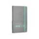 CUADERNO CON GOMILLA ANTARTIK NOTES TAPA BLANDA DIN A6 RAYAS GRIS Y TURQUESA 100 HOJAS 80 GR FSC