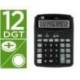 CALCULADORA LIDERPAPEL SOBREMESA XF39 12 DIGITOS SOLAR Y PILAS NEGRO 190X140X32 MM 40% PLASTICO